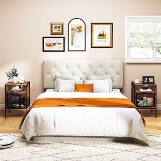 Foto 3 | Cabecera De Cama Queen Tapizada Con Altura Ajustable Patas De Madera Acolchada Yatahome Hydemu 156.5x8x55.5cm Beige