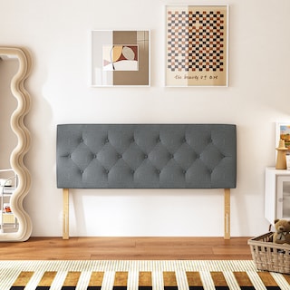 Foto 1 | Cabecera De Cama Queen Tapizada Con Altura Ajustable Patas De Madera Acolchada Yatahome Hydemu 156.5x8x55.5cm Gris