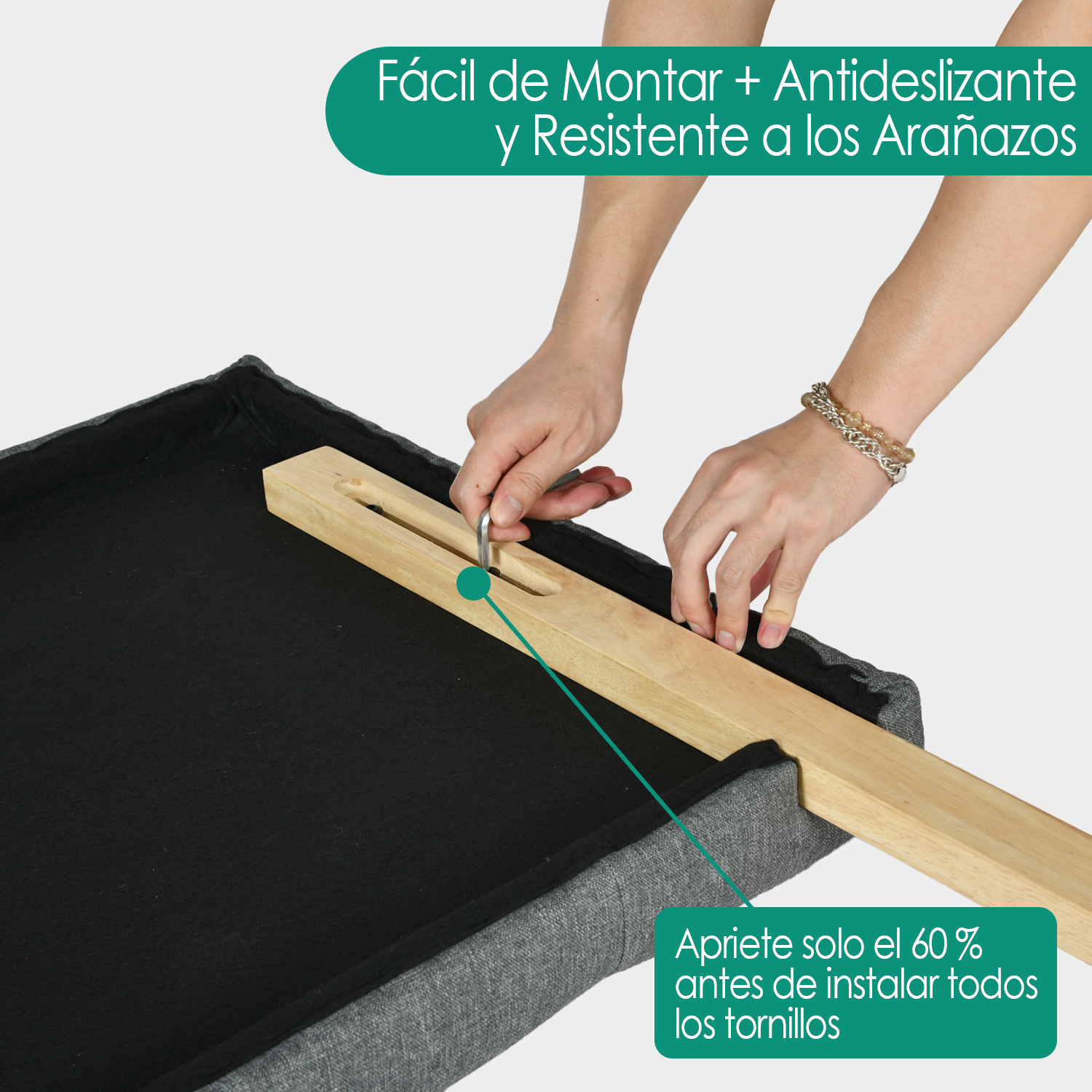 Foto 7 pulgar | Cabecera De Cama Queen Tapizada Con Altura Ajustable Patas De Madera Acolchada Yatahome Hydemu 156.5x8x55.5cm Gris