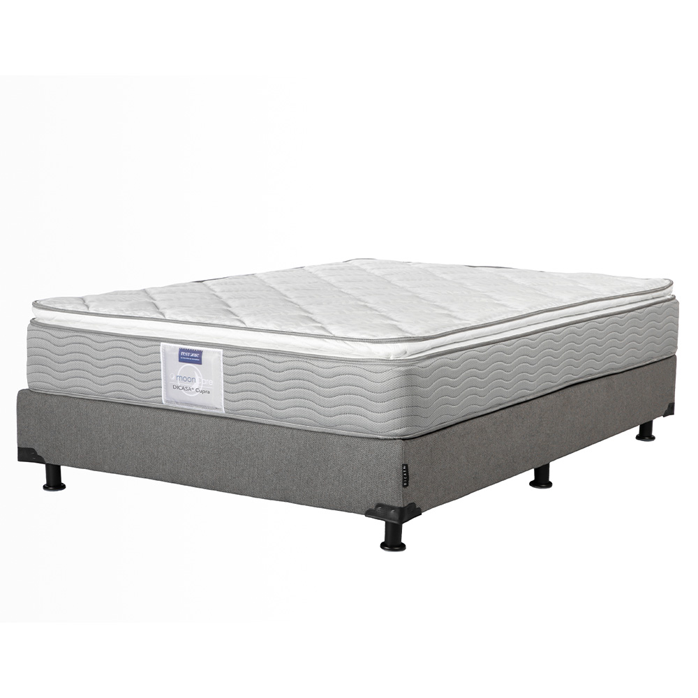 Foto 2 | Colchón Dicasa Cupra Queen Size + Box Rivo color Gris + 2 Almohadas Osos