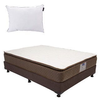 Foto 1 | Colchón Restonic Nautilus Individual + Box Dicasa Bless color Café + Almohada One