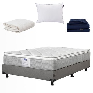 Foto 1 | Colchón Dicasa Cupra Matrimonial + Box Rivo color Gris + Almohada One + Sábanas Softy + Protector de Colchón