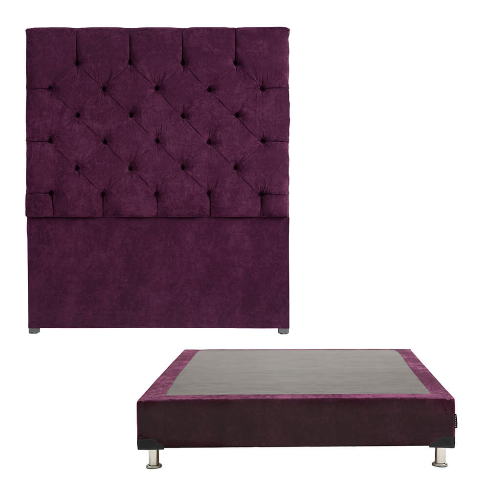 Cabecera Dicasa Capri Individual más Box Dicasa Velvet color Morado