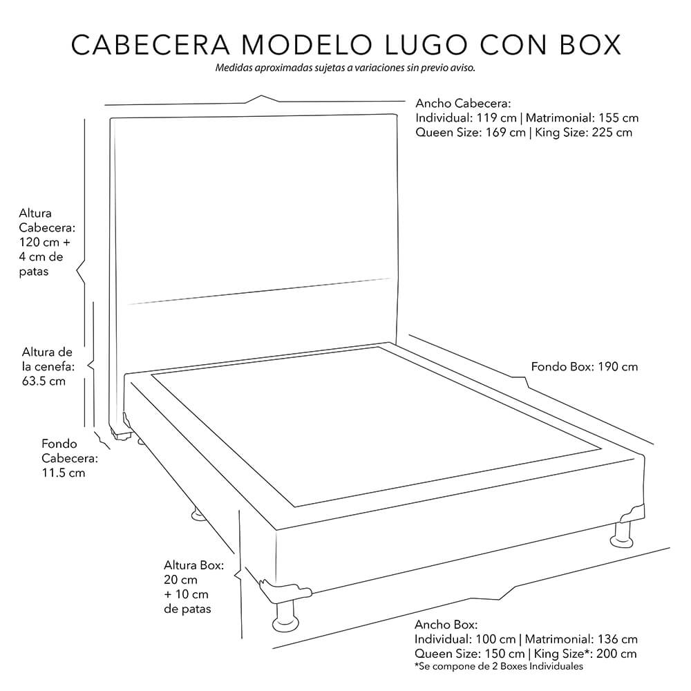 Foto 5 | Cabecera Dicasa Lugo Queen Size + Box Black color Negro