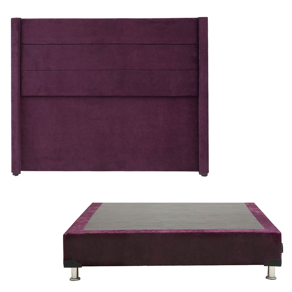 Cabecera  Dicasa Lugo Individual + Box Velvet color Purpura