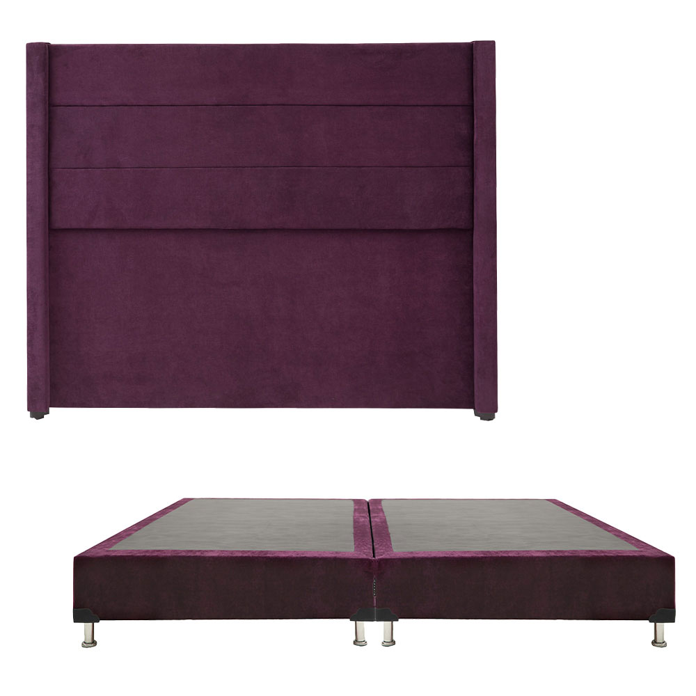 Cabecera Dicasa Lugo color Purpura King Size más Box Velvet