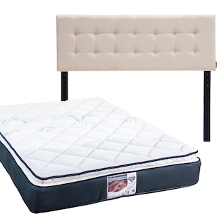 Foto 1 | Cabecera Dicasa Bilbao color Beige Queen Size + Colchón Spring Air Mónaco