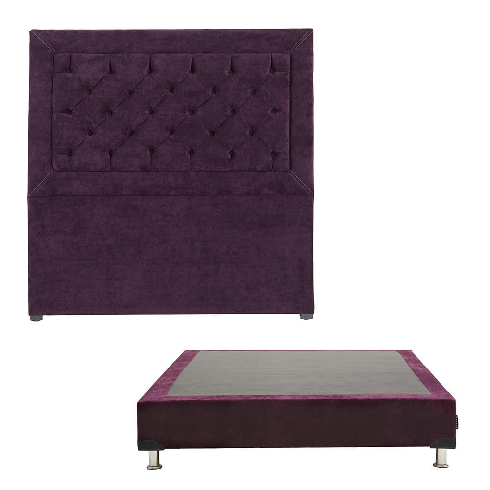 Cabecera Dicasa Mary Individual + Box Dicasa Velvet color Morado