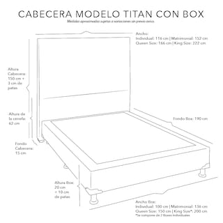 Foto 5 | Cabecera Dicasa Titan color Mostaza Individual + Box Bless