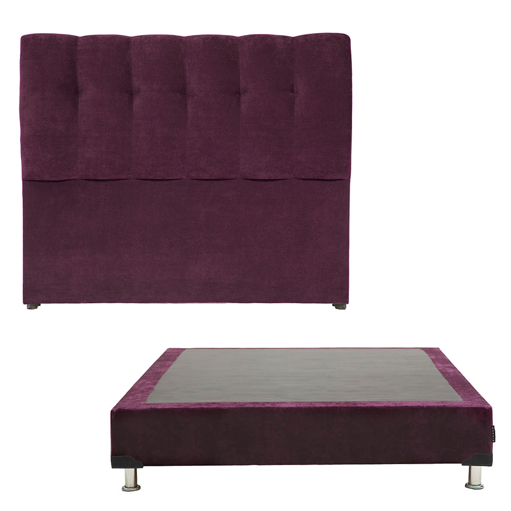 Cabecera Dicasa Nube Individual + Box Dicasa Velvet color Morado