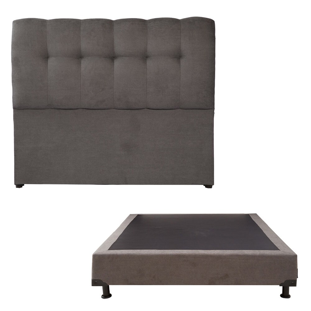 Cabecera Dicasa Nube Queen Size + Box Dicasa Bless color Gris Oscuro $7,799