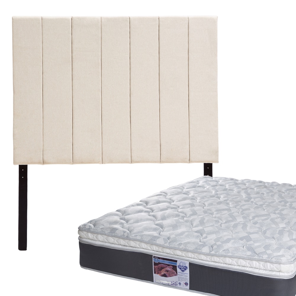 Cabecera Dicasa Argos color Beige Matrimonial + Colchón Spring Air Marte $8,049