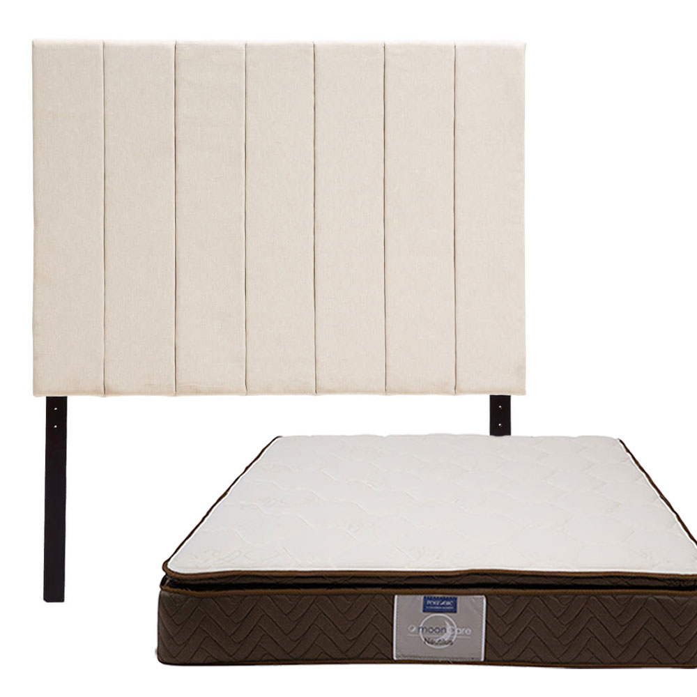 Foto 1 | Cabecera Dicasa Argos Color Beige Claro + Colchón Restonic Nautilus Queen Size