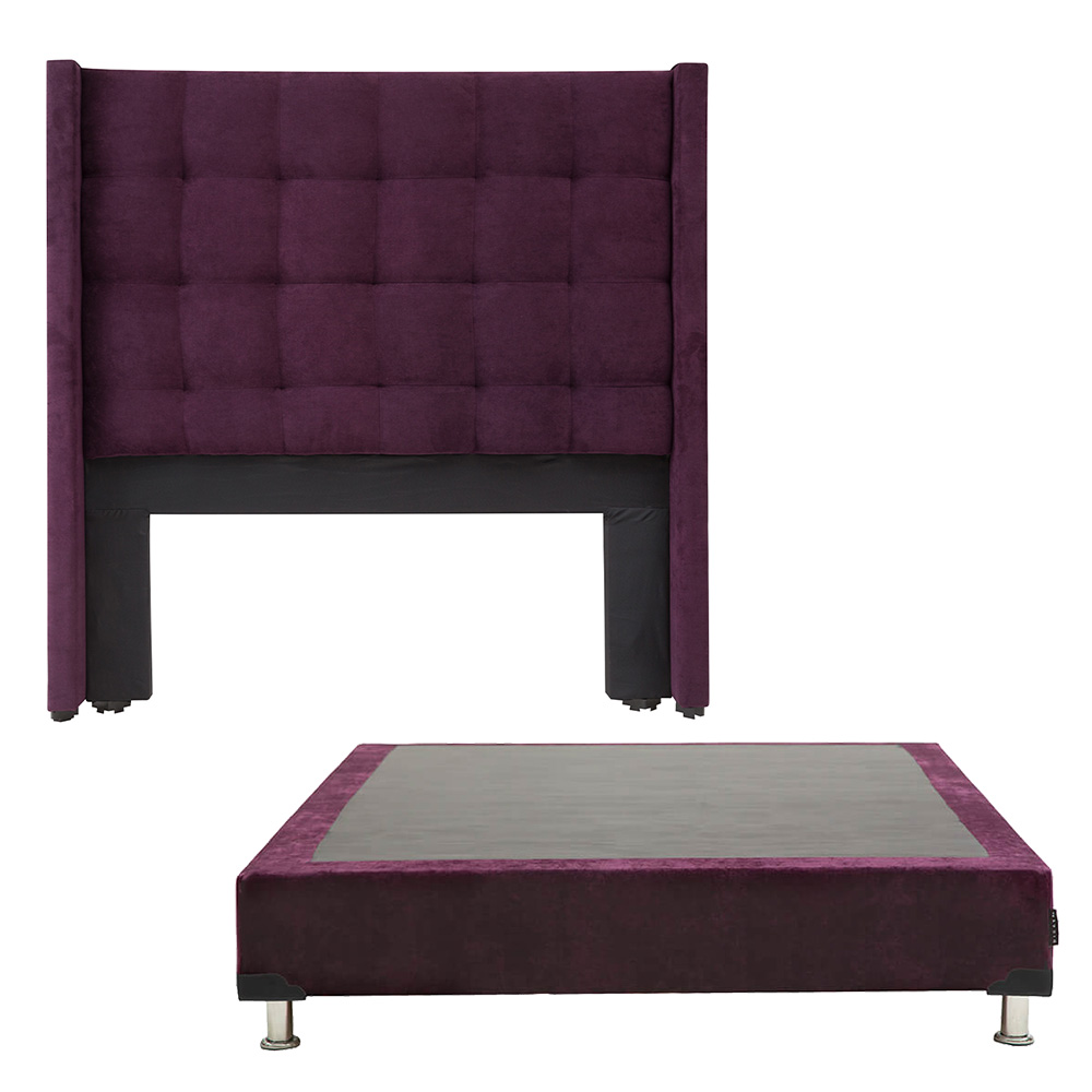 Cabecera Dicasa Titan color Purpura Queen Size + Box Velvet