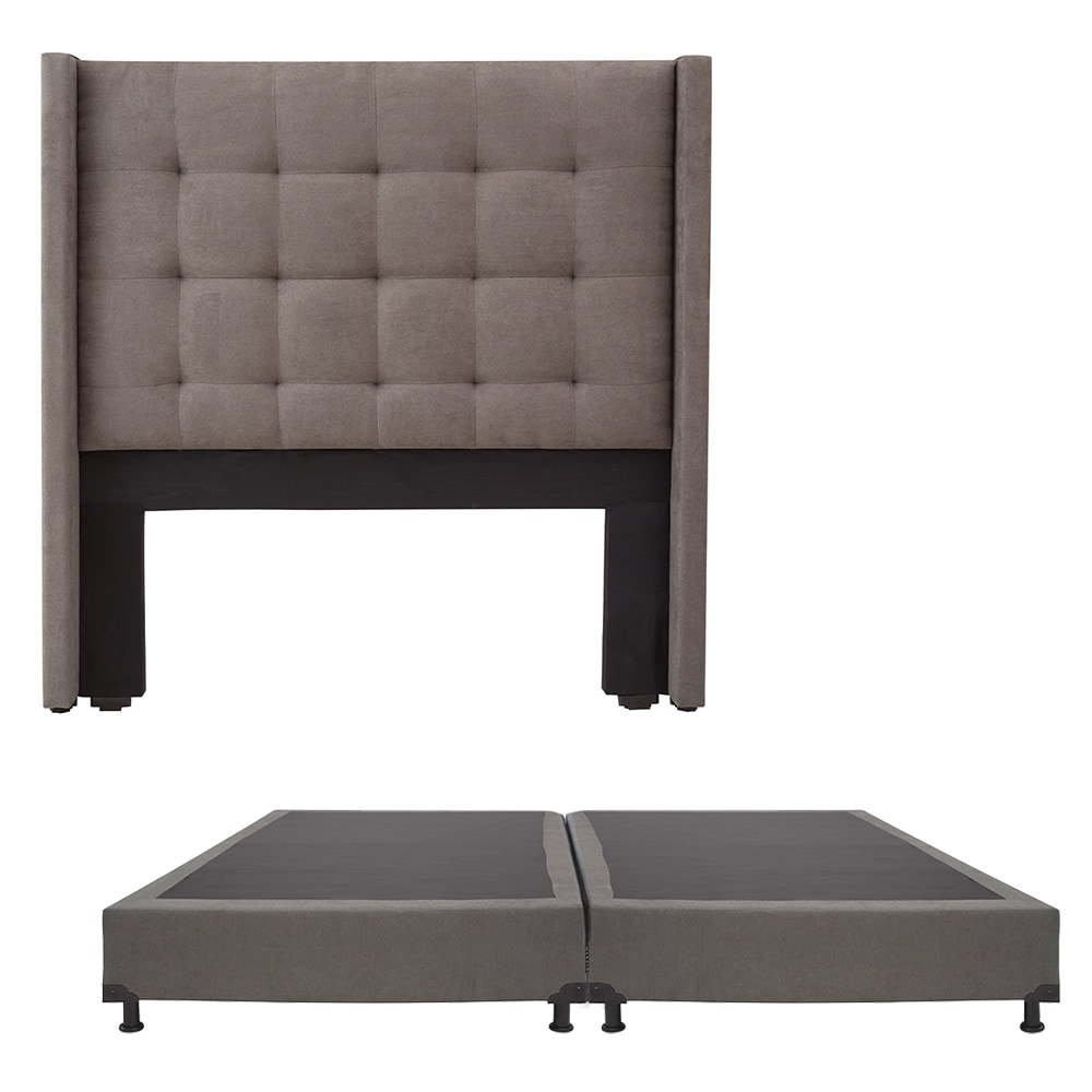 Cabecera Dicasa Titan Gris King Size + Box Bless $11,249