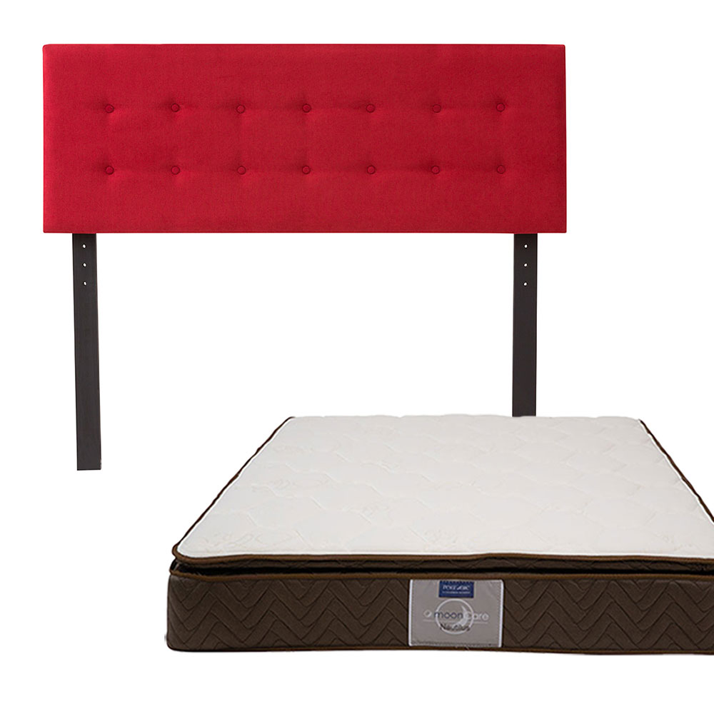 Foto 1 | Cabecera Dicasa Bilbao color Rojo + Colchón Restonic Nautilus Queen Size