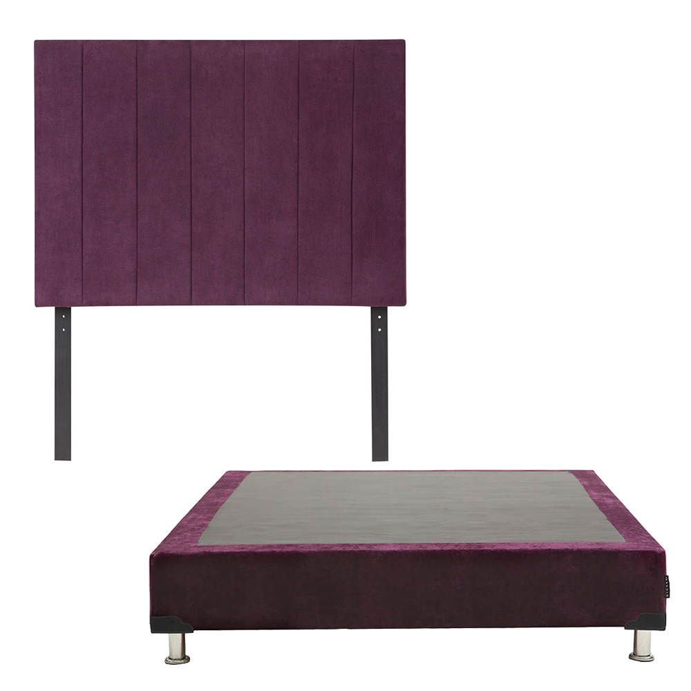 Cabecera Dicasa Argos + Box Dicasa Velvet Morado Queen Size