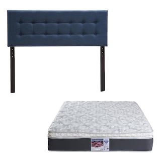 Foto 1 | Cabecera Dicasa Bilbao color Azul Queen Size + Colchón Spring Air Marte Queen Size