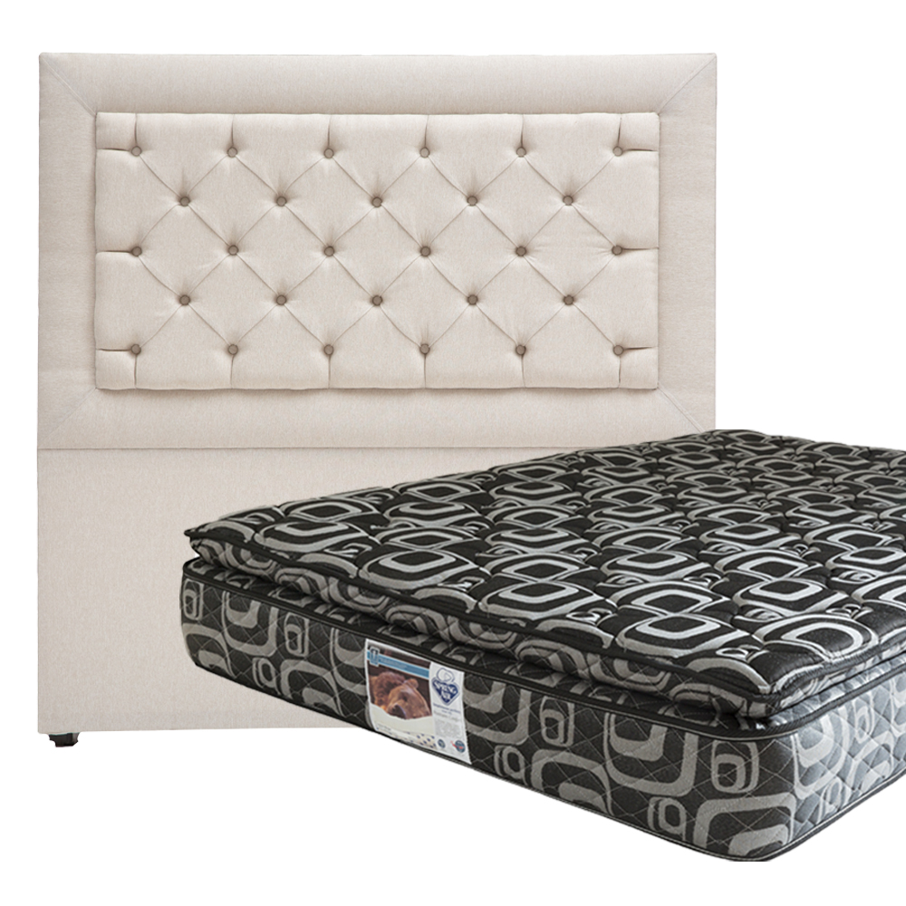 Cabecera Dicasa Mary color Beige + Colchón Spring Air Morgan Queen Size