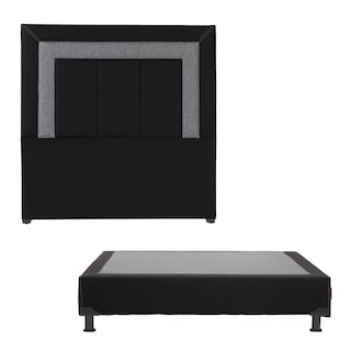 Foto 1 | Cabecera Dicasa Bora Bless Hawwaii/Linnete color Negro + Box Dicasa Bora Hawwaii/Linnete color Negro Matrimonial