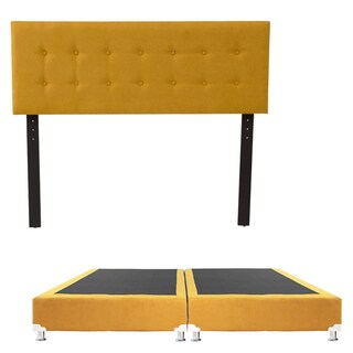 Foto 1 | Cabecera Dicasa Bilbao color Mostaza + Box Dicasa Bless color Mostaza King Size