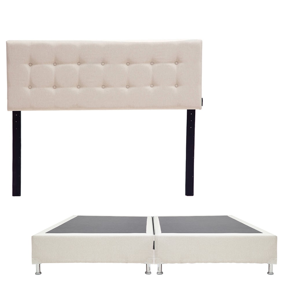 Cabecera Dicasa Bilbao color Beige + Box Dicasa Dolum color Beige King Size $9,899