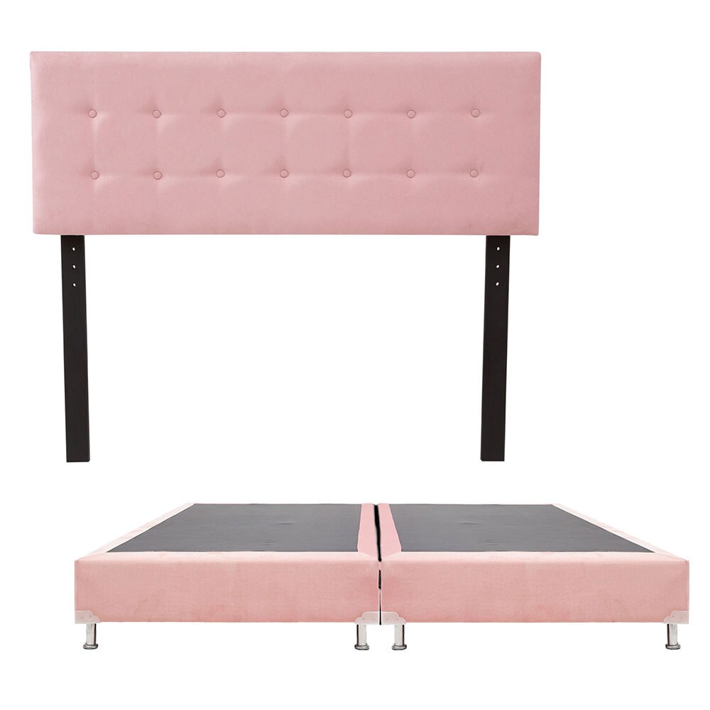 Cabecera Dicasa Bilbao color Rosa + Box Dicasa color Rosa King Size $9,649