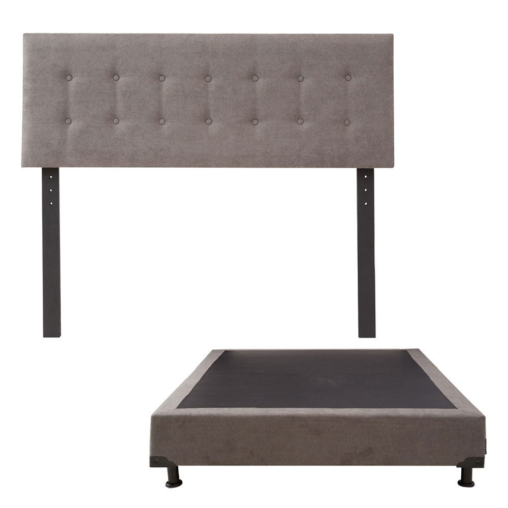 Cabecera Dicasa Bilbao Gris + Box Dicasa Bless Gris Matrimonial