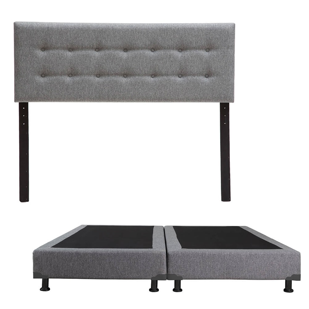 Cabecera Dicasa Bilbao color Gris + Box Dicasa color Gris King Size $9,399