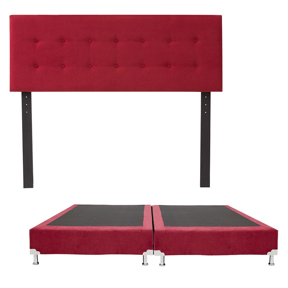 Cabecera Dicasa Bilbao color Rojo + Box Dicasa color Rojo King Size $9,649