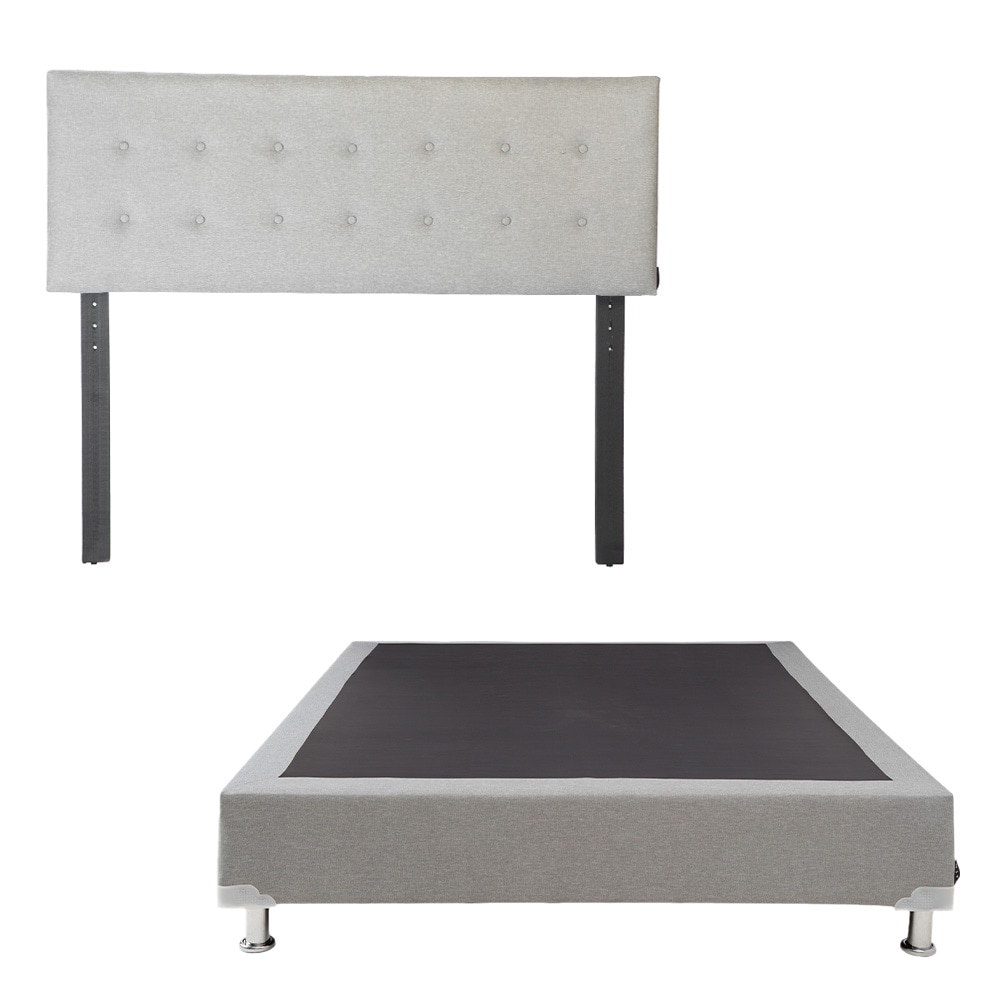 Cabecera Dicasa Bilbao color Gris + Box Dicasa Quantum color Gris Queen Size $6,249