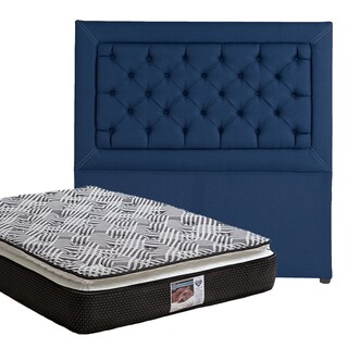 Foto 1 | Cabecera Dicasa Mary color Azul + Colchón Spring Air Omega Queen Size