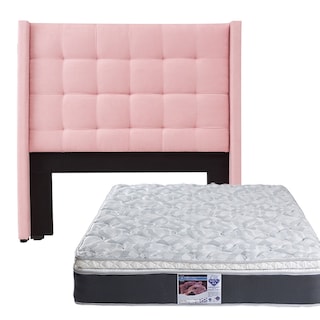 Foto 1 | Cabecera Dicasa Titan color Rosa + Colchón Spring Air Marte Queen Size