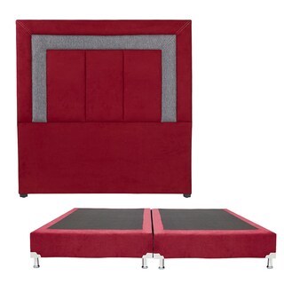 Foto 1 | Cabecera Dicasa Bora color Rojo con Franja Gris + Box Dicasa King Size