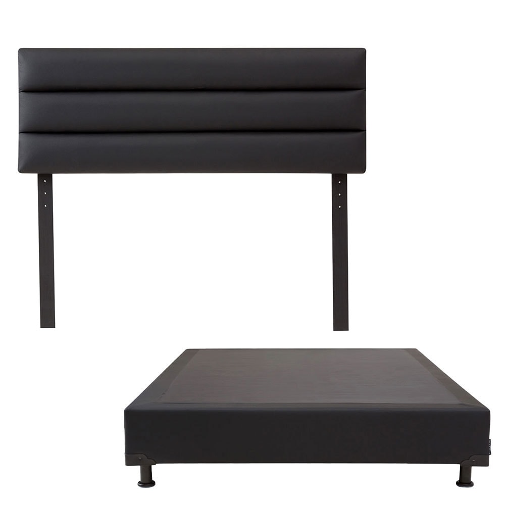 Cabecera Dicasa Londres color Negro + Box Dicasa Queen Size $6,299