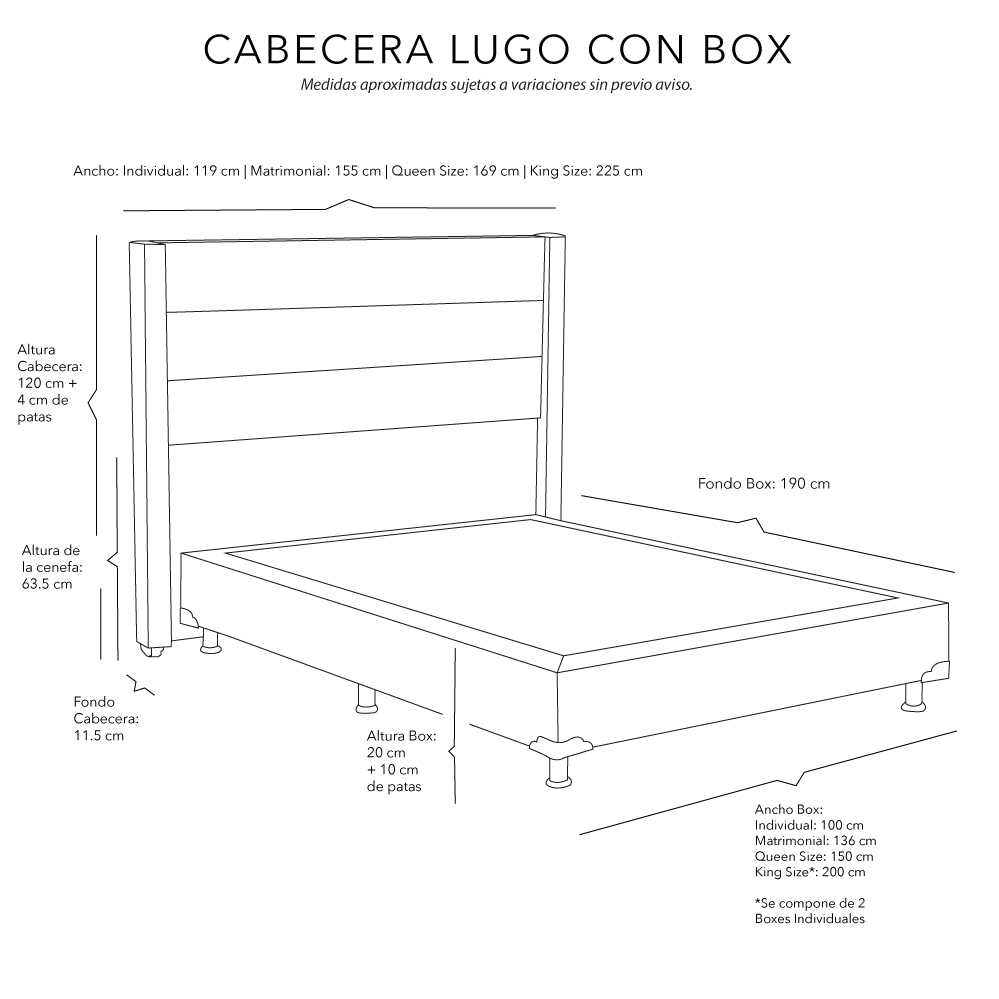 Foto 3 | Cabecera Dicasa Lugo color Verde más Box Dicasa Imperio color Verde King Size