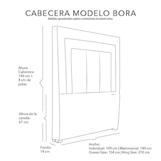 Foto 7 | Cabecera Dicasa Bora color Beige + Colchón Spring Air Monaco Matrimonial