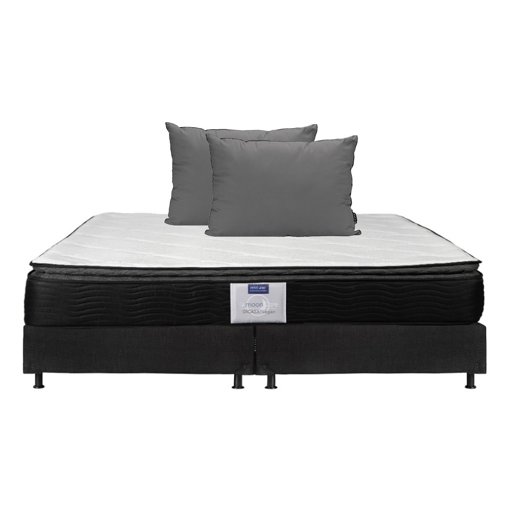 Colchón Restonic Legan King Size + Box Dicasa Color Negro + 2 Almohadas Pack $11,699