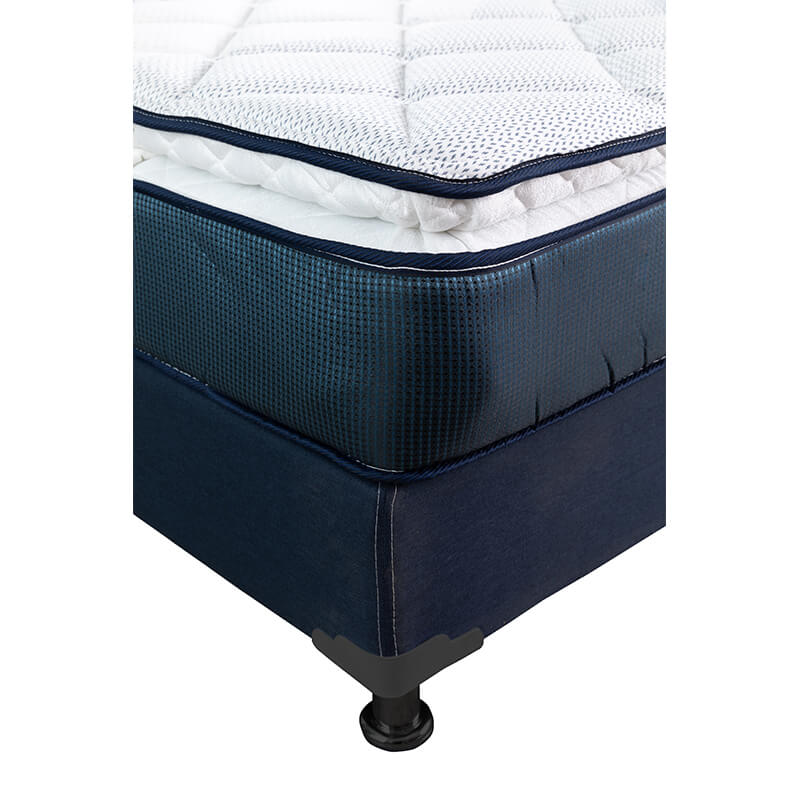 Foto 3 pulgar | Colchón Spring Air Monaco +Box Dicasa Blu Color Azul Matrimonial+Almohada Oso+Protector de Colchón