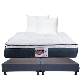 Foto 1 | Colchón Spring Air Monaco +Box Dicasa Blu Color Azul King Size +2 Almohadas Oso