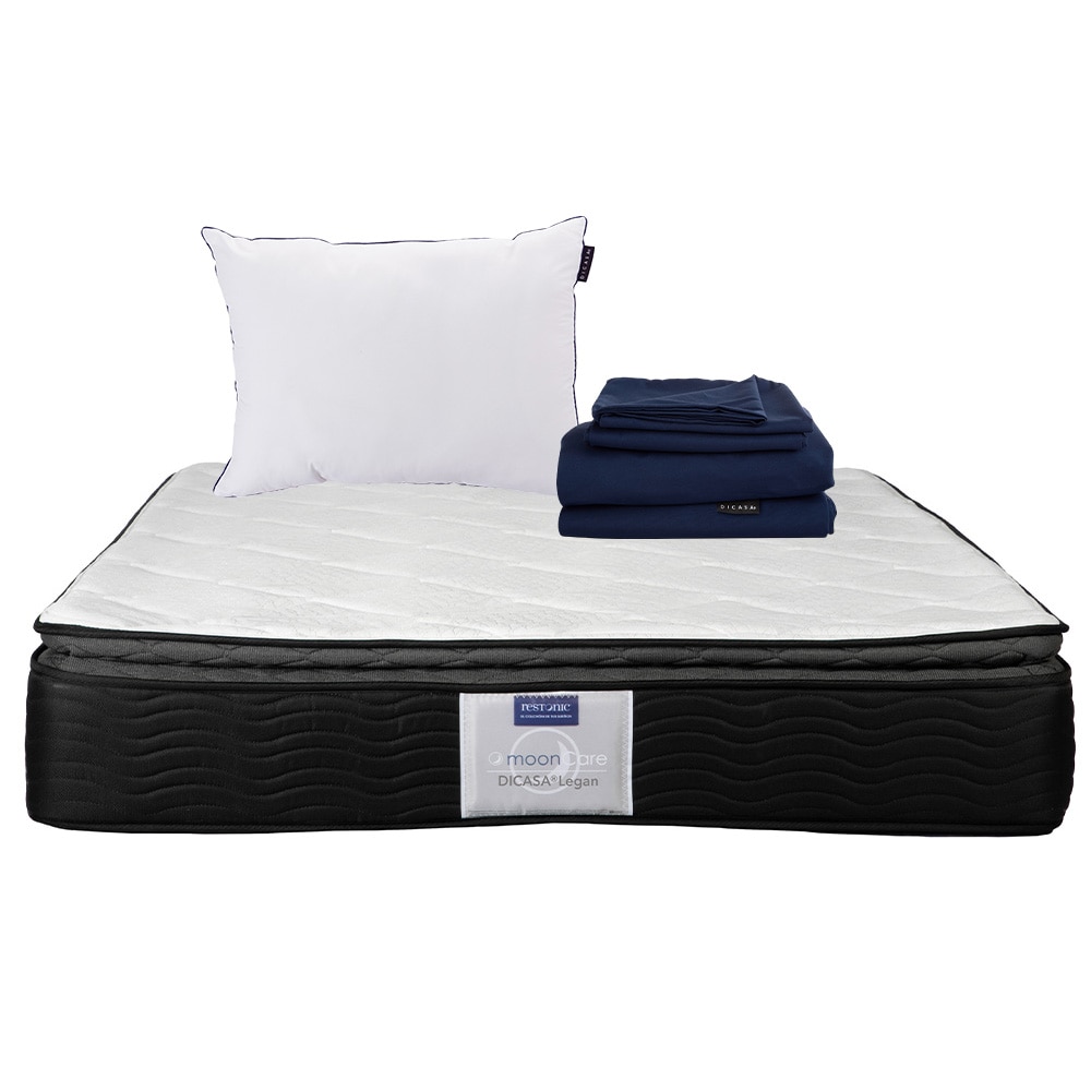 Colchón Restonic Legan Matrimonial + Almohada One + Sábanas Softy $4,499