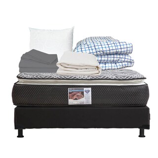Foto 1 | Colchon Spring Air Omega +box Dicasa Black Matrimonia +almohada Oso+protector De Colchon +sabanas+edredon Palermo