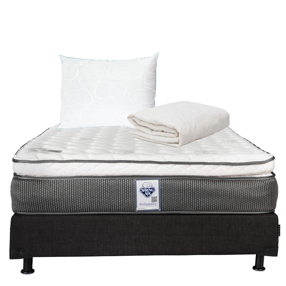 Foto 1 | Colchón Spring Air Phantom King Size + Box Dicasa Color Negro + Almohada Oso + Protector de Colchón