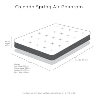 Foto 2 | Colchón Spring Air Phantom King Size + Almohada Dicasa + Protector de Colchón