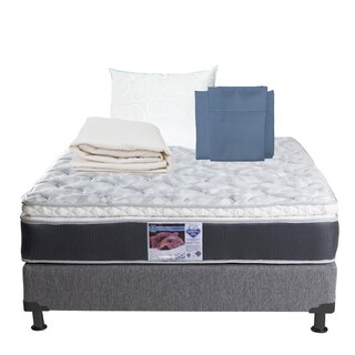 Foto 1 | Colchón Spring Air Marte y Box Dicasa Matrimonial + Almohada Oso + Protector + Sábanas