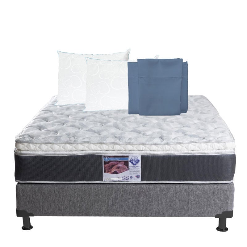 Colchón Spring Air Marte y Box Dicasa Queen Size + 2 Almohadas Osos  + Sábanas $9,999