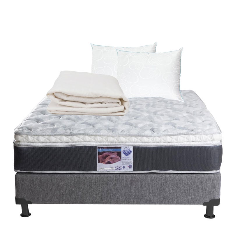 Colchón Spring Air Marte y Box Dicasa Queen Size + 2 Almohadas Osos + Protector $9,749