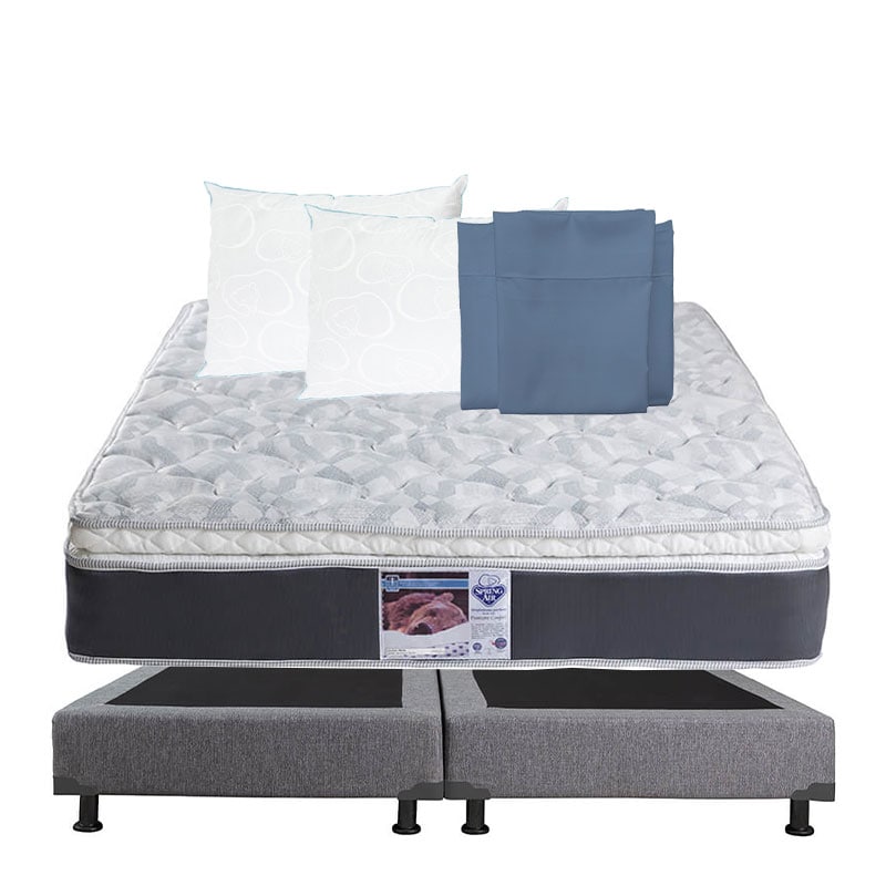 Colchón Spring Air Marte King Size + Box Dicasa KS + 2 Almohadas Osos  + Sábanas $15,799