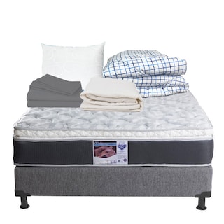 Foto 1 | Colchón Spring Air Marte Queen Size + Box Dicasa + Almohada Oso + Protector + Sábanas + Edredón