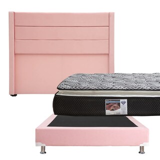 Foto 1 | Cabecera Dicasa Lugo color Rosa + Box Dicasa Pink + Colchón Spring Air Omega Matrimonial